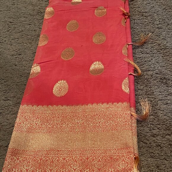Soft Banarasi Saree in Pastel Pink with Rich Zari Border & Pallu Boutique - Picture 9 of 15